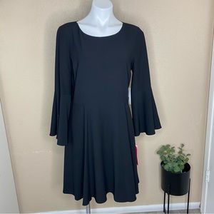Halston Fit and Flare black dress